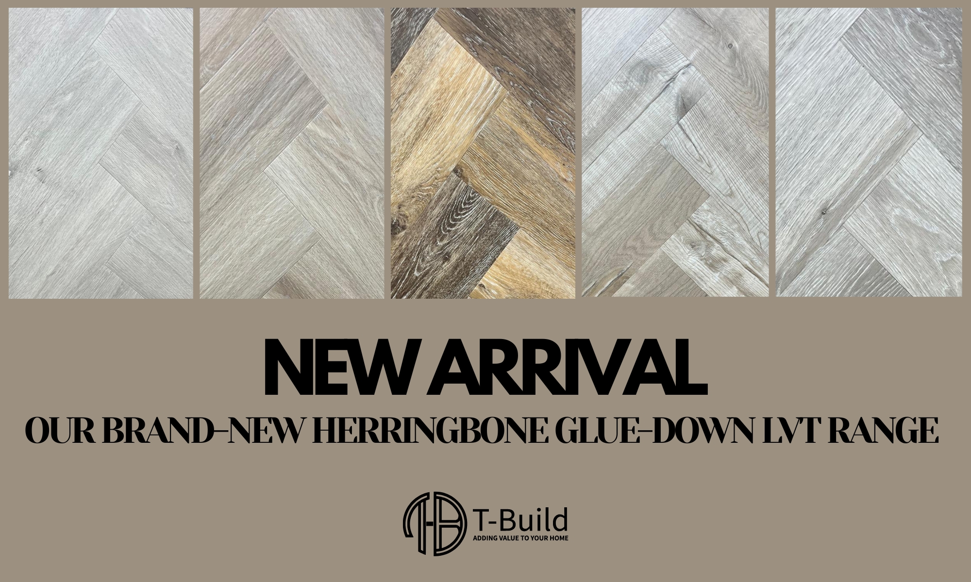 Coming Soon: New Glue-Down Herringbone LVT in 5 Stunning Colours